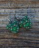 kolczyki soutache Malutkie  zielone kolczyki sutasz