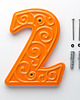 napisy dekoracyjne i tabliczki Numer domu, cyfra 2 pomarańczowa, do przykręcenia