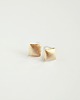 kolczyki złote Kolczyki złote 16k Gold Plated Matt Square Studs