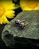 kolczyki wire wrapping Kolczyki sztyfty z lapis lazuli
