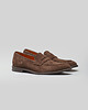 buty męskie Ciemnobrązowe zamszowe buty męskie penny loafers - wsuwane b007