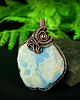 wisiory Koral fossil wisiorek wire wrapping