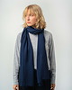 szale damskie Szal Wełniany MANUL Granatowy- duży lekki pluszowy szalik 100% Merino RWS