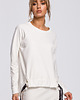 bluza bez kaptura damska Bluza z lampasami - ecru(M-492)