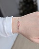 bransoletki z kamieni naturalnych Dziewczęca bransoletka z różowymi kamieniami - kwarc, opal, agat