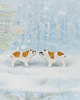 kolczyki ceramiczne Buldog angielski miniaturka w plamki- ceramiczne sztyfty