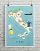 plakaty Plakat Italia / Włochy - mapa graficzna