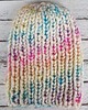 czapki damskie beanie HANDMADE tęcza czapka