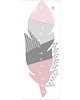 naklejki ścienne do pokoju dziecka Naklejka miarka Feather rose 150x54cm