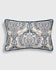 poduszki, poszewki - różne Kremowa - niebieska poduszka dekoracyjna w ornamenty 60x40 Rani