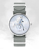 zegarki damskie Zegarek - Biały koń biegnący - szary, nato