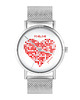 zegarki damskie Zegarek - Serce pixelove - bransoleta mesh
