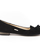 baleriny damskie SKÓRZANE BALERINKI ZAPATO 009  CZARNY WELUR