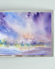 obrazy Akwarela Morski pejzaż zachód słońca oryginalny obraz 300g A4 21x30 cm