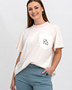 t-shirt damskie T-SHIRT DAMSKI  z kieszonką wanilia z nadrukiem
