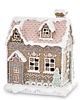 dekoracje świąteczne Domek piernikowy LED 15x12,5x9,5 cm z różowym dachem