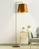 lampy podłogowe Designerska czarno-miedziana lampa stojąca do salonu RIJAD MIRROR