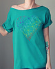 t-shirt damskie Serce tęcza Szafirowy Oversize