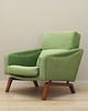 fotele Fotel zielony, duński design, lata 70, produkcja: Dania