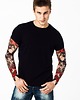t-shirty męskie Czarny t-shirt męski z tatuażami Skull & Roses