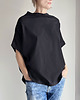 t-shirt damskie Czarna bluzka ze stójką