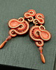 kolczyki soutache Brzoskwiniowo pomarańczowe kolczyki sutasz