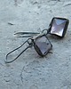 kolczyki wire wrapping Surowe fioletowe  fluoryty     - kolczyki