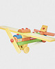 klocki i zabawki drewniane Samolot z klocków tęczowy DUŻY + personalizacja