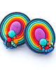 kolczyki soutache Tęczowe wiosenne kolczyki