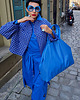 kurtki damskie New Kurtka blu pepitka Wool