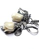kolczyki wire wrapping Róże - cream rose vol. 6 - kolczyki