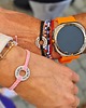 biżuteria męska Dowolny napis - bransoletka personalizowana z kółkiem i warkoczykiem