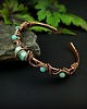 bransoletki wire wrapping Ozdobna bransoleta mankietowa  z amazonitem