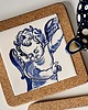 kafle i panele Ruben - Podkładka pod kubek z aniołem na kafelku ręcznie malowanym