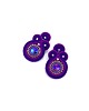kolczyki soutache Gracia sztyfty sutasz małe fioletowe kolczyki z kryształkami
