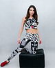 legginsy Sportowe legginsy POP ART black&white