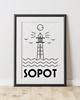 grafiki i ilustracje PLAKAT MORZE Bałtyckie, Sopot, latarnia morska