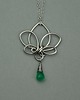 wisiory Wisiorek kwiat lotosu zielony onyks wire wrapping