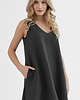 sukienki mini damskie Lniana Sukienka DAHLIA DEEP BLACK