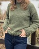 swetry damskie  Sweter DITA - oliwkowy - merino / alpaka / jedwab - handmade - XS/S