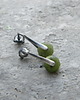 kolczyki wire wrapping Jasny nefryt   - sztyfty