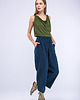 spodnie materiałowe damskie Halny Blue-Green Spodnie