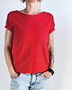 t-shirt damskie Czerwona kreska na czerwonym Oversize