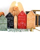dodatki - różne 5 x domki drewniane ręcznie malowane