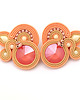 kolczyki soutache Koralowe małe kolczyki soutache