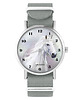zegarki unisex Zegarek - Biały koń cyfry - szary, nylonowy