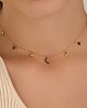 złote naszyjniki Choker/ naszyjnik czarne cyrkonie - srebro 925 pozłacane