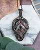 wisiory Miedziany wisiorek wire wrapping z rodonitem #532