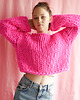 kardigany damskie 100% MERYNOS sweter neon pink
