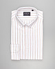 koszule męskie Koszula w paski passa 00543 długi rękaw biały slim fit